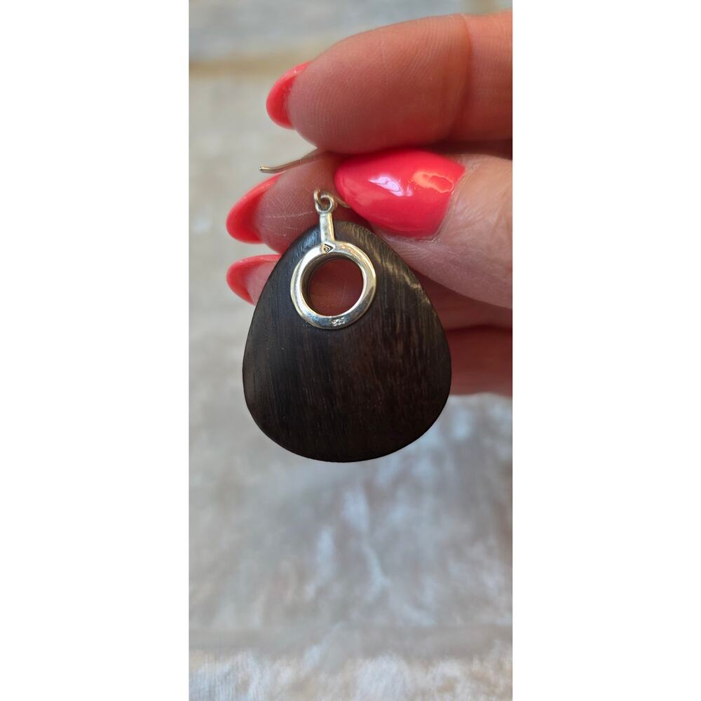 Silpada Vintage, Retired Sonokeling Wood Dangle Earrings - Picture 3 of 5